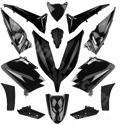 KIT CARENE 14 PEZZI CARENA YAMAHA T-MAX TMAX 530 2015- 16 NERO LUCIDO, CARENA VERSIONE TIPO ORIGINALE