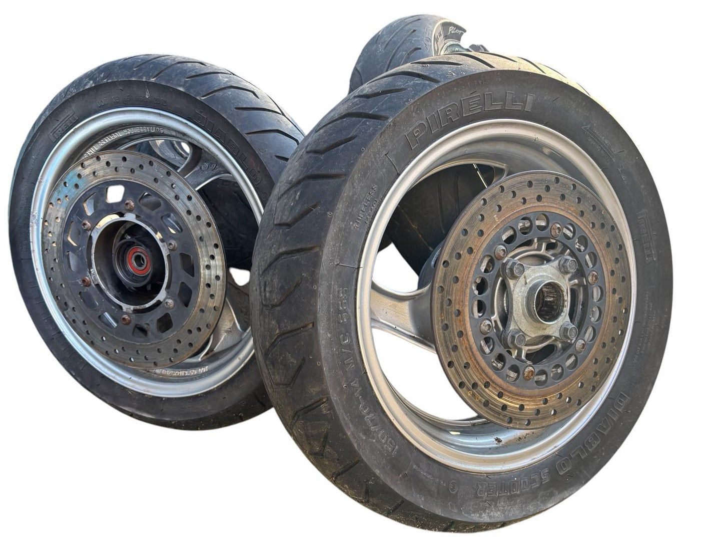 coppia cerchi ant e post color grigio per tmax 500 2001 2002 2003