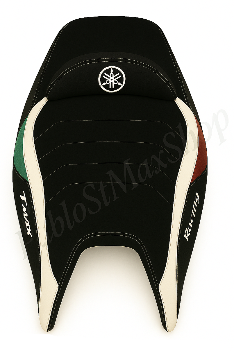 Fodera sella TMAX 500 2001–2007 – Racing tricolore PabloSTmaxShop