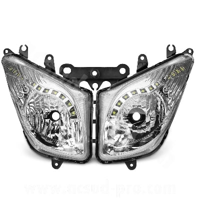 FARO FANALE ANTERIORE CON LED LEDS COMPLETO YAMAHA T-MAX TMAX 500 2008-2011OMOLOGATO E CERTIFICATO